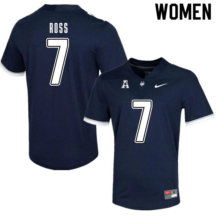 Women #7 Cameron Ross Uconn Huskies College Football Jerseys Sale-Navy - Click Image to Close